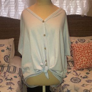 Light blue knot shirt